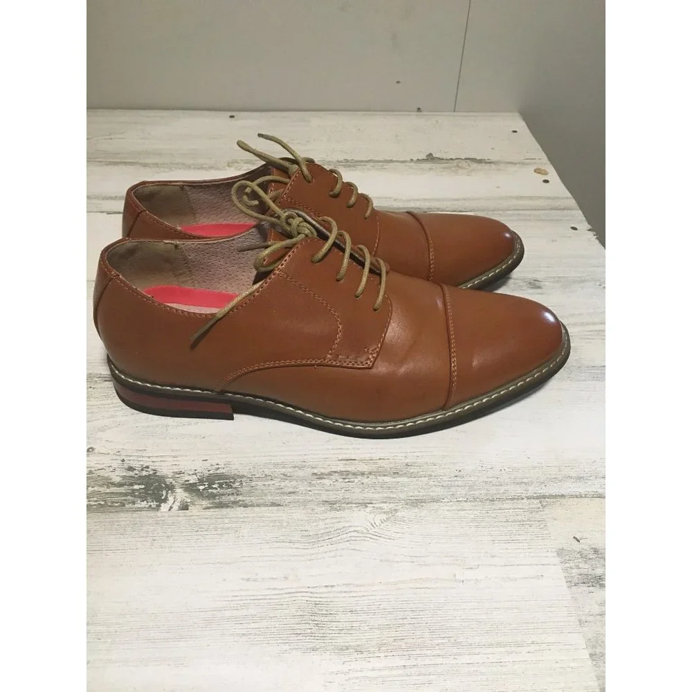 Bruno Marc New York Princewide light brown lace-up loafer size 8.5W